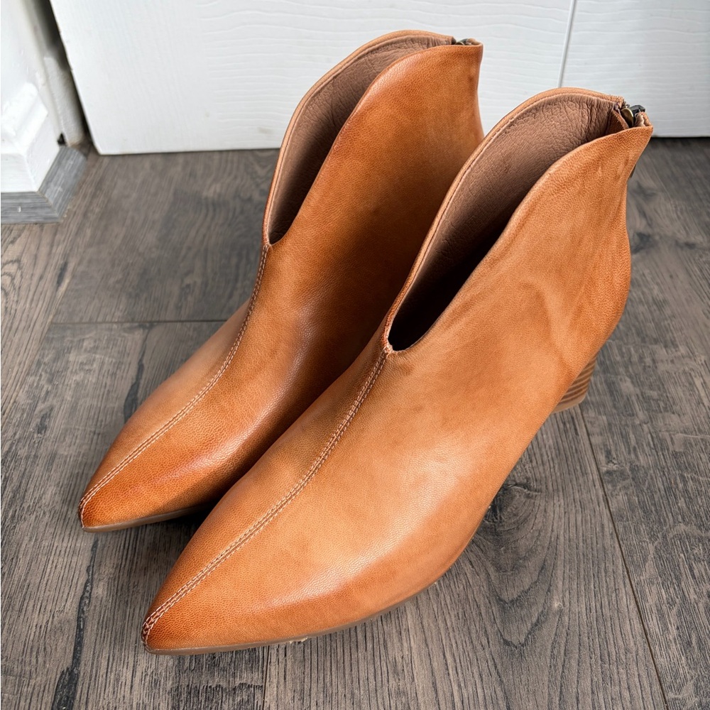 Antelope Women's Brown Leather Ankle Boots Booties EU Size 40 US Size 8.5